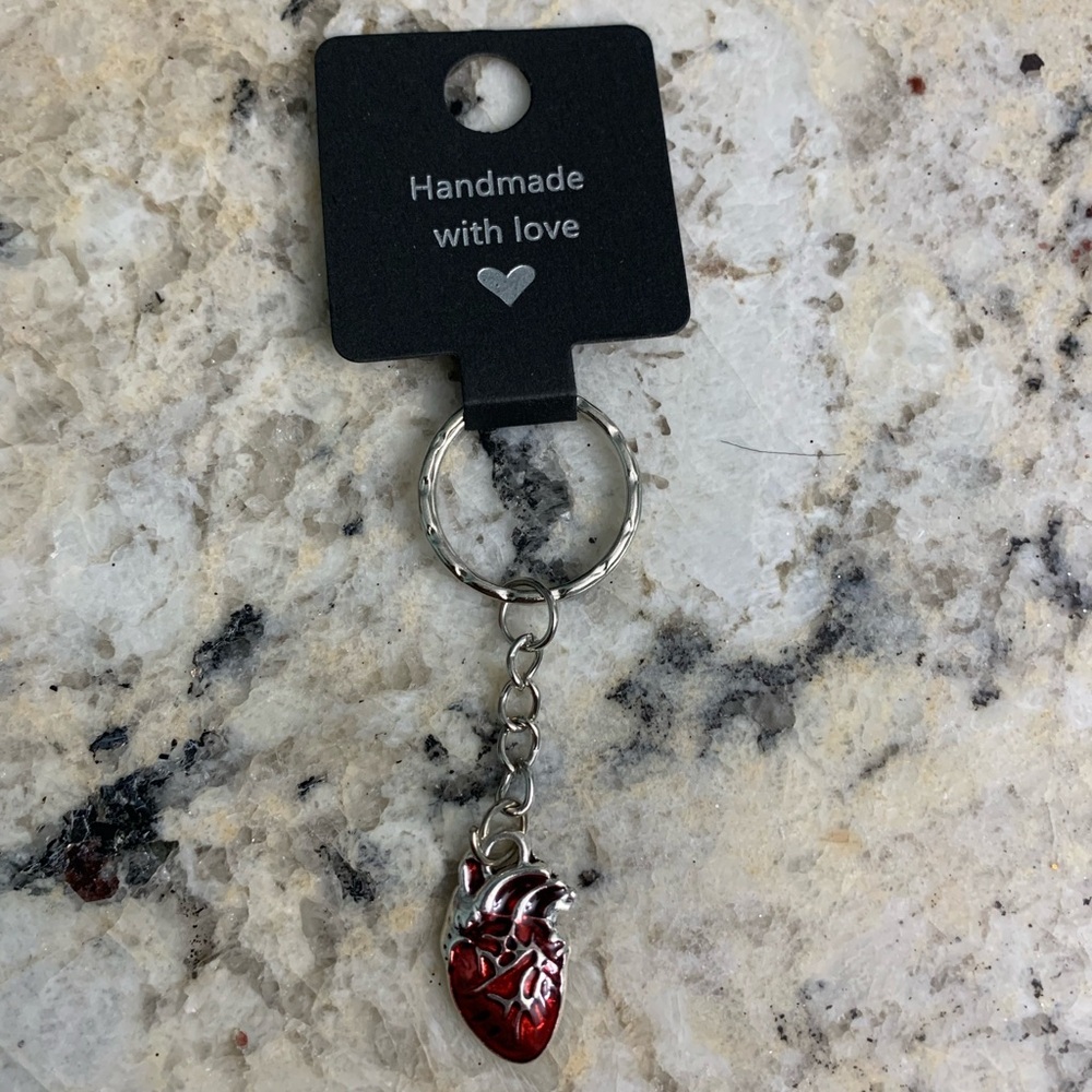 Handmade Red Heart Keychain